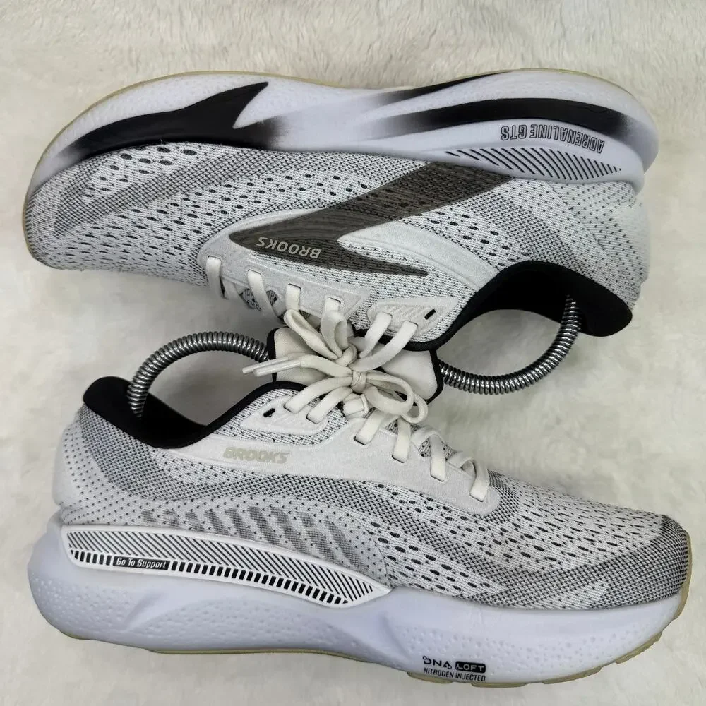 Brooks Adrenaline GTS 24 Womens Running Shoes White Black Size 9.5 Support